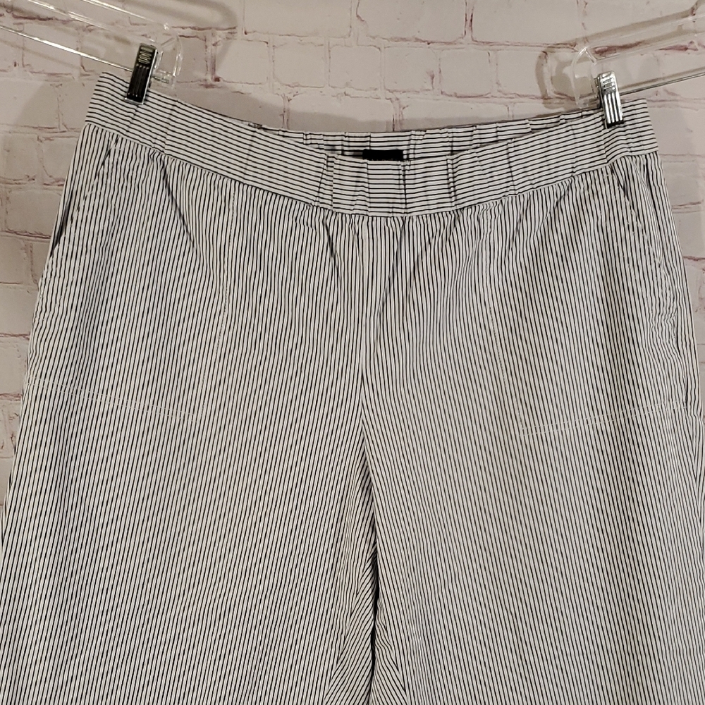 Talbots Blue And White Striped Cropped Pants Pockets Size 2X - Picture 2 of 8